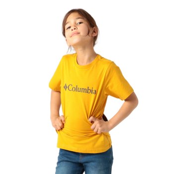 Columbia T-Shirt Jongens, CSC Basic Logo Short Sleeve LichtGoud, 52HDGMQRO